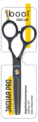 Produktbild von Friseurschere Effilierschere Bool Jaguar PRO 5,5 Zoll schwarz Rechtshänder