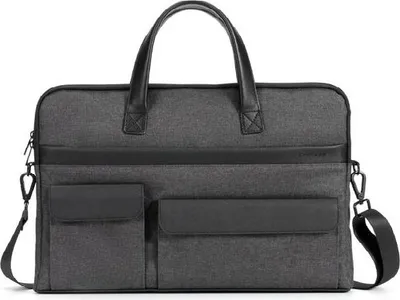 Immagine prodotto di Borsa portadocumenti in tessuto con tasche e tracolla A8119 Nero