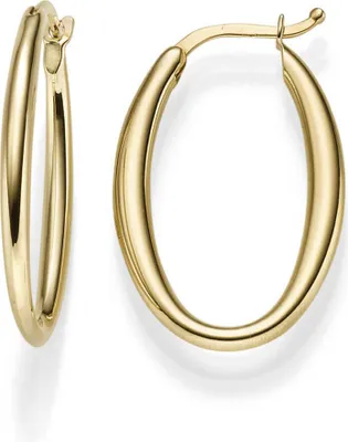 Produktbild von Paar Ohrringe Creolen 28x2mm aus 585 Gold Gelbgold Ohrschmuck oval schlicht