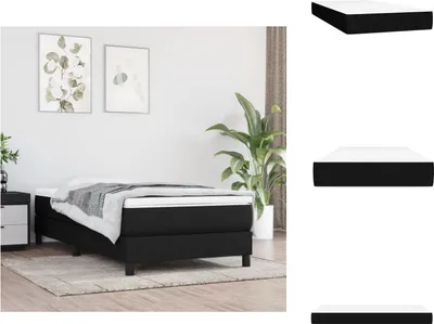 Zdjęcie produktu dla vidaXL Materac sprężynowy kieszeniowy czarny 90x200x20 cm tkanina - Materace
