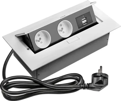 Obrázok produktu pre Zásuvka vstavaná GTV AE-PBU2GU-10 2-zás+2xUSB biela