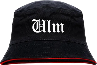 Produktbild von Ulm Anglerhut - Altdeutsche Schrift - Schwarz-Roter Fischerhut S/M SchwarzRot