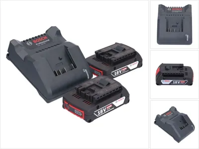 Produktbild von Bosch GAL 18V-20 Akku Ladegerät 10,8 - 18 V 2 Ah ( 2607226281 ) + 2x GBA 18 V 2,0 Ah Akku ( 2x 1600Z00036 )