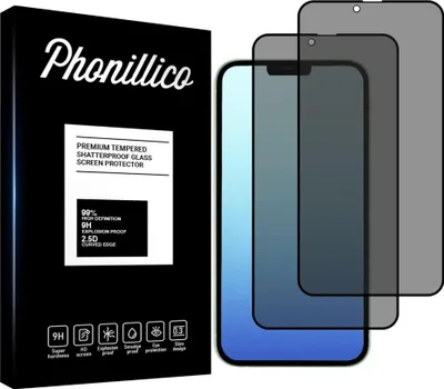 Immagine prodotto di Vetro temperato Anti-Spy per iPhone 13 PRO MAX (6,7") [2 pezzi] Pellicola protettiva nera Privacy Antigraffio Vetro Resistente Phonillico®