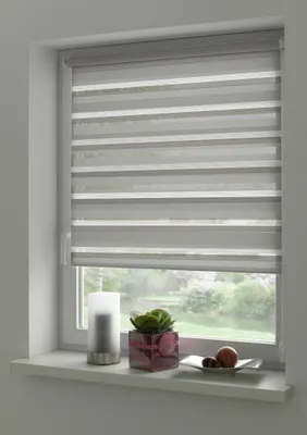 Produktbild von Gardinia EasyFix Doppelrollo grau 90 x 220 cm
