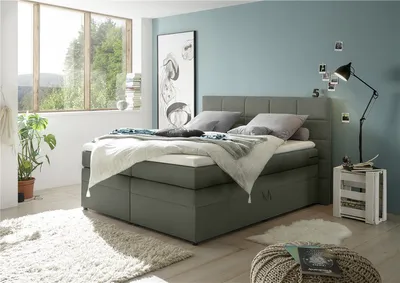 Produktbild von Boxspringbett 180x200 cm mit Bettkasten TEREZIN-09 Hotelbett in Uran dark grey