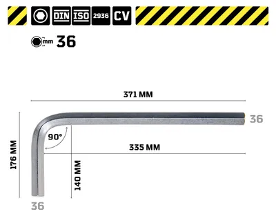 Produktbild von Sechskant-Stiftschlüssel, DIN ISO 2936 36 MM