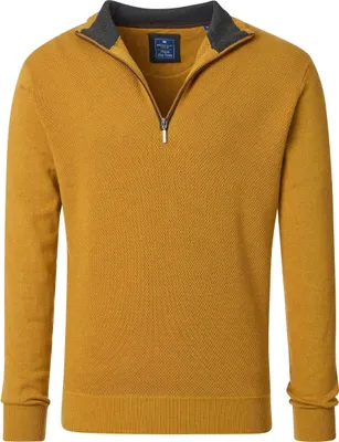 Produktbild von REDMOND Casual Herren Strick-Troyer Comfort Baumwolle Senfgelb 5XL