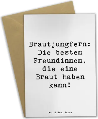 Produktbild von Mr. & Mrs. Panda babykarte Spruch Beste Brautjungfern - Weiß - Geschenk, Freundschaft, Hochzeit, weihnachtskarten, Geschenke, Heirat, dankeskarten, einladungskarten