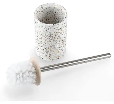 Produktbild von Zeller Toilettenburste im Halter - weis - Terrazzo-Design - Keramik - 42 x 10 cm