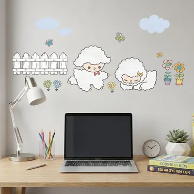 Image de Autocollants muraux avec des motifs de moutons – Décoration adhésive