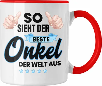 Produktbild von Trendation - Bester Onkel Geschenk von Nichte Neffe Lustige Tasse Spruch Geschenke für Onkel Nichten Geschenkidee Lustig (Rot)