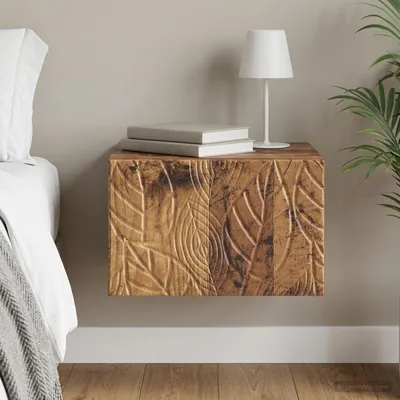 Zdjęcie produktu dla vidaXL Szafka nocna do montażu na ścianie z drewna postarzanego 49 x 34,5 x 20 cm