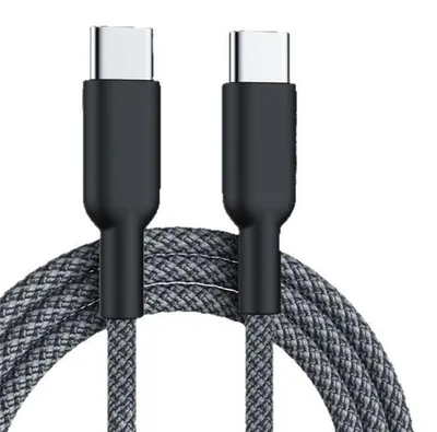 Obrázek produktu pro Nabíjecí kabel USB-C, 60 W, rychlé nabíjení, nylonový datový kabel, 1 metr, černý, univerzální