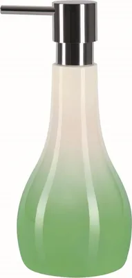 Produktbild von Spirella Seifenspender "Bali" Flüssigseifen-Spender Steingut 400ml Weiß/Grün