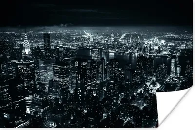 Produktbild von MuchoWow® Poster Skyline - New York - Nacht 120x80 cm - Bilder