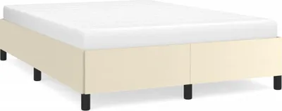 Obrázek produktu pro vidaXL Postelový rám 140x190 cm krémová Imitace kůže