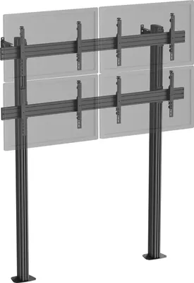 Image de Support TV sur pieds - mur d'images 4 écrans 45''- 55'' hauteur 240cm à visser noir