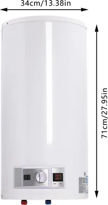 Zdjęcie produktu dla Elektryczny podgrzewacz wody – 2000 W – 50 l – cyfrowy wyświetlacz LED – regulacja temperatury w zakresie 25–75 °C – zabezpieczenie przed przegrzaniem – montaż pionowy na ścianie – kolor biały