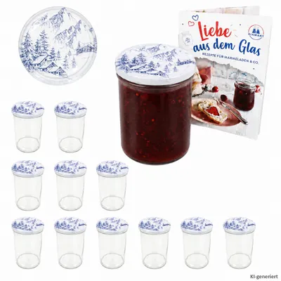 Obrázek produktu pro Sada 12 kusů sklenic na zavařování 435 ml s víčky Alpen