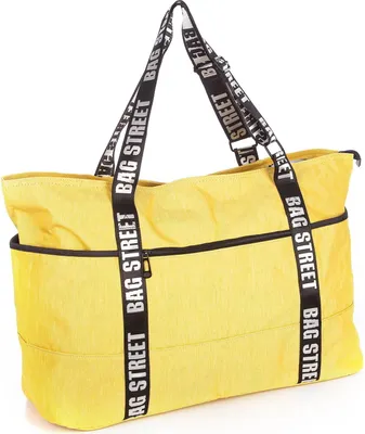 Produktbild von Bag Street Geräumige Strandtasche Sporttasche Handgepäcktasche 55x35x22 cm Gelb