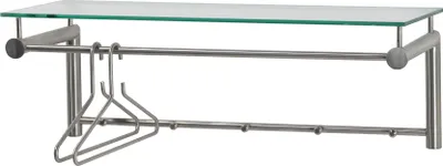 Produktbild von Wandgarderobe Edelstahl Glasablage 79 cm 5 Haken