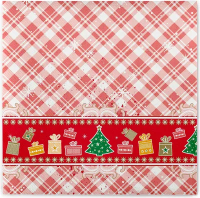Produktbild von Sovie HOME Weihnachtsserviette Joy in Rot aus Linclass® Airlaid 40 x 40 cm, 12 Stück