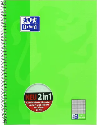 Obrázok produktu pre Oxford Collegeblock A4+ 220 x 295 mm 80 Bl. Kariert/Liniert