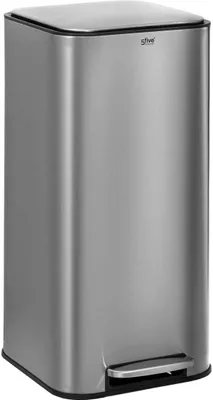 Produktbild von 5Five Mulleimer/treteimer - silber - Metall - 30 Liter - 62 cm