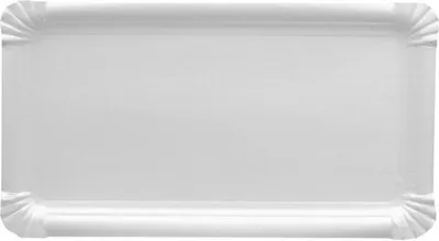 Produktbild von 250 tradingbay24 Teller, Pappe [ff] eckig 18 cm x 33 cm weiss tbU95624 Einewgteller Pappteller