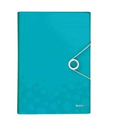 Produktbild von Leitz Fächermappe WOW 45890051 DIN A4 6Fächer PP eisblau