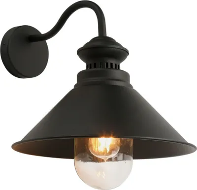 Obrázok produktu pre Nástenná lampa MANESTO čierno-priehľadná 1xE27x60W kov rozmery: 43x34x38 cm IP20 Italux