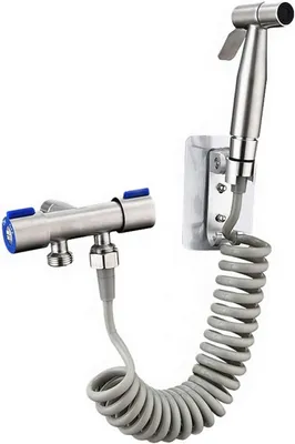Produktbild von Edelstahl Bidet-Sprühgerät ,mit 2m Schlauch & Klemmmontage, bohrfrei