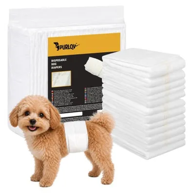 Immagine prodotto di Pannolini per cani taglia S, assorbenti, confezione da 12, 30-46 cm