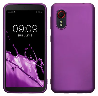 Produktbild von kwmobile Handyhülle für Samsung Galaxy Xcover 5 Hülle - Silikon Case metallisch schimmernd - Schutzhülle Cover - Metallic Violett