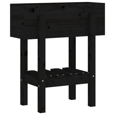 Immagine prodotto di Fioriera da Giardino Nera 62x30x69 cm Legno Massello di Pino