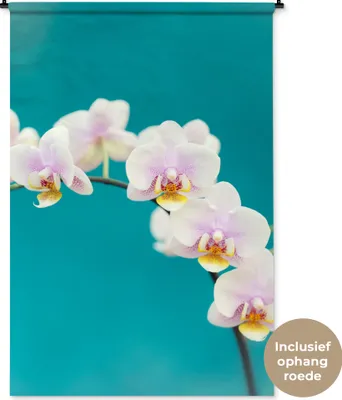 Produktbild von MuchoWow® Wandteppich Wandbehang Orchidee - Blumen - Pflanze - Weiß - Lila 120x180 cm Tapisserie Dekoration Wandtuch - Schlafzimmer - Dekorationen für das Haus