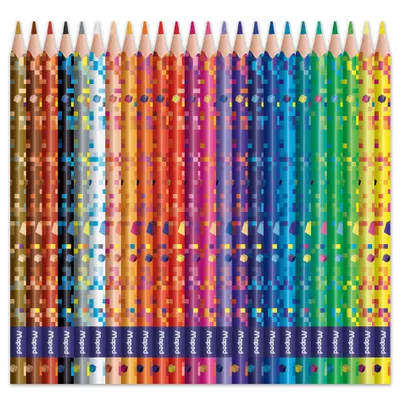 Zdjęcie produktu dla Maped 862206 Trójkątne kredki ołówkowe Maped PIXEL PARTY, pudełko 24 szt