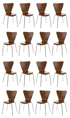 Produktbild von CLP 16er Set Besucherstuhl Calisto stapelbar braun
