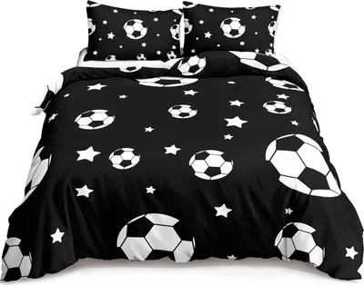 Produktbild von Bettwäsche-Set mit Fußballmotiv für Kinder, 135 x 200 cm, Sportthema, für Einzelbetten