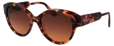Image de Max&co. MO0076 Lunettes de soleil pour femme, monture havane colorée, 55/19/140