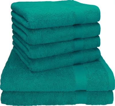 Produktbild von Betz 6-tlg. Handtuch-Set PREMIUM - 2 Liegetücher 4 Handtücher 100% Baumwolle Farbe: smaragdgrün