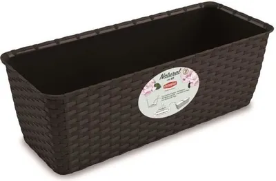 Obrázek produktu pro Nohel Garden Truhlík NATURAL samozavlažovací plastový Barva: Hnědá, Šířka: 40 cm, Hloubka: 16 cm