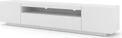 Obrázek produktu pro Nízká TV skříňka Aura 200 cm Závěsná nebo stojící univerzální podstavná skříňka TV skříňka TV deska Příborník HiFi stolek Závěsná skříňka (matná bílá bez LED)