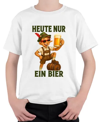 Obrázok produktu pre Dnes len jedno pivo. Tričko s motívom Pinocchiho, kožené nohavice, , tradičný ženský odev "Dirndl", nápis "Lügner" (klamár), detské tričko, biela farba, veľkosť 128