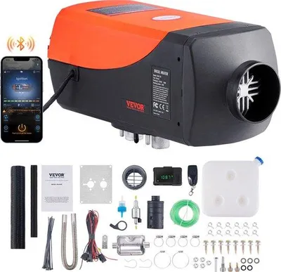 Immagine prodotto di Riscaldatore a gasolio 5 kW 12 V arancione con display LCD e telecomando