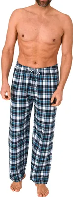 Produktbild von Herren Flanell Schlafanzug Pyjama Hose in toller Karo-Optik ; türkis , 48