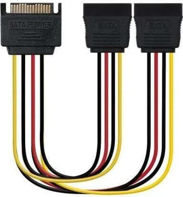 Zdjęcie produktu dla Nanocable 10.19.0103, 0,2 m, SATA 15-pin, 2 x SATA 15-pin, Męska, Żeńska, Prosty