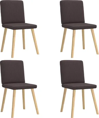 Obrázek produktu pro Jídelní židle 4 ks tmavě hnědé textil