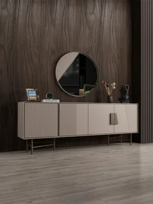 Produktbild von Stilvolle Konsole Designer Spiegel  Holz Möbel 2tlg